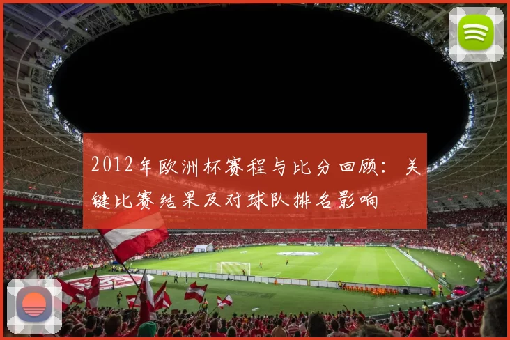 2012年欧洲杯赛程与比分回顾：关键比赛结果及对球队排名影响